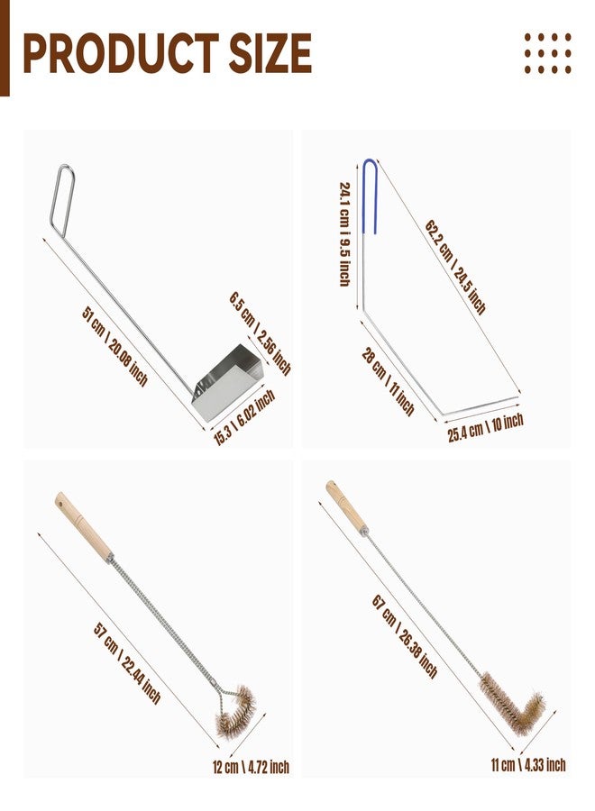 NuFlySic 4 Pcs Fryer Cleaning Tools, L Shaped Brass Bristles Fryer Deep Cleaning Brush, Deep Fryer Crumb Scoop, Fryer Deep Cleanout Rod, Long Handle Fryer Basket Brush for Restaurant Air Fryer - Image 2
